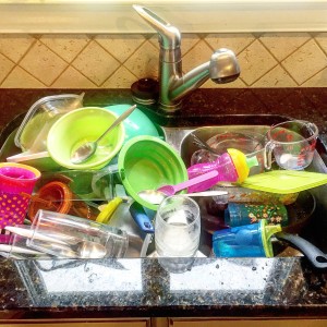 3 days worth of dirty dishes.